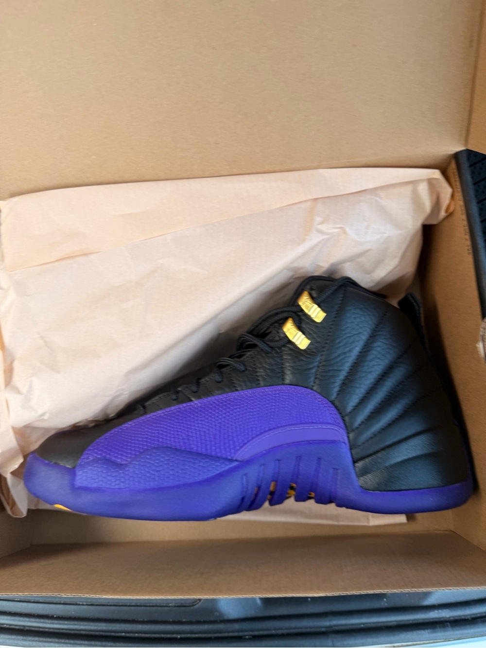 Jordan Retro Men's Sneakers - Black & Purple with Gold Accents